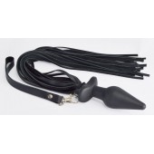 Черная анальная пробка с плетью - Sitabella - купить с доставкой в Махачкале