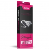Серебристая плетка Struggle My Flogger с черной ручкой - 45 см. - Lovetoy - купить с доставкой в Махачкале