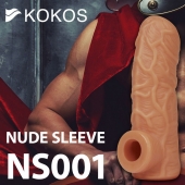 Телесная открытая насадка-реалистик с подхватом мошонки Nude Sleeve M - 12 см. - KOKOS - в Махачкале купить с доставкой