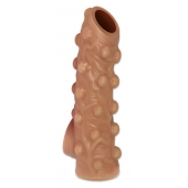 Телесная насадка с бугорками и открытой головкой Nude Sleeve M - 12 см. - KOKOS - в Махачкале купить с доставкой