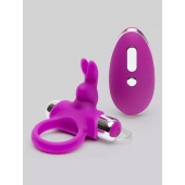Лиловое виброкольцо с пультом ДУ Remote Control Cock Ring - Happy Rabbit - в Махачкале купить с доставкой