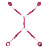 Ярко-розовый набор фиксаций на кровати Classic Bed Spreader - Lux Fetish - купить с доставкой в Махачкале