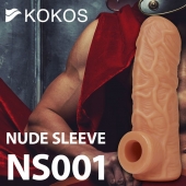Телесная открытая насадка-реалистик с подхватом мошонки Nude Sleeve S - 10 см. - KOKOS - в Махачкале купить с доставкой