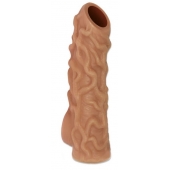 Телесная насадка с венками и открытой головкой Nude Sleeve S - 10 см. - KOKOS - в Махачкале купить с доставкой