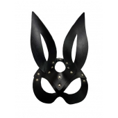 Черная кожаная маска зайки Miss Bunny - БДСМ Арсенал - купить с доставкой в Махачкале