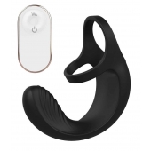 Черный анальный стимулятор с эрекционными кольцами Remote Couple Teaser - Dream Toys - в Махачкале купить с доставкой