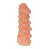 Телесная закрытая насадка с шариками Cock Sleeve Size S - 13,8 см. - KOKOS - в Махачкале купить с доставкой