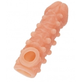 Телесная закрытая насадка с шариками Cock Sleeve Size S - 13,8 см. - KOKOS - в Махачкале купить с доставкой
