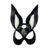 Черная маска зайки с белым мехом на ушках Miss Bunny - БДСМ Арсенал - купить с доставкой в Махачкале