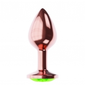 Пробка цвета розового золота с лаймовым кристаллом Diamond Emerald Shine S - 7,2 см. - Lola Games - купить с доставкой в Махачкале