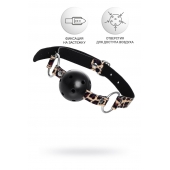 Черный кляп-шар на леопардовых ремешках Anonymo - ToyFa - купить с доставкой в Махачкале