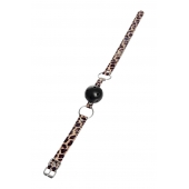 Черный кляп-шар на леопардовых ремешках Anonymo - ToyFa - купить с доставкой в Махачкале