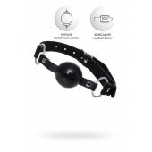 Черный кляп-шар на кожаных ремешках Anonymo - ToyFa - купить с доставкой в Махачкале