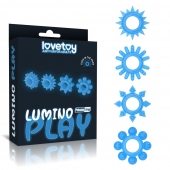 Набор из 4 голубых, светящихся в темноте эрекционных колец Lumino Play - Lovetoy - в Махачкале купить с доставкой