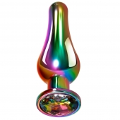 Радужная металлическая пробка Rainbow Metal Plug Large - 12,9 см. - Evolved