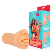 Телесный мастурбатор-ротик с высунутым язычком - Bior toys - в Махачкале купить с доставкой
