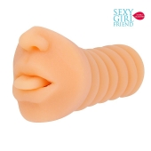 Телесный мастурбатор-ротик с высунутым язычком - Bior toys - в Махачкале купить с доставкой