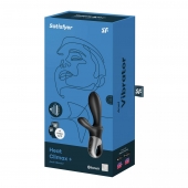 Черный анальный вибратор Heat Climax+ с функцией нагрева - 20,6 см. - Satisfyer - в Махачкале купить с доставкой