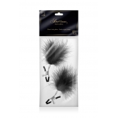 Зажимы на соски с черными пуховыми кисточками Sweet Caress Feather Nipple Clumps - Sweet Caress - купить с доставкой в Махачкале