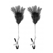 Зажимы для сосков с черными перьями Sweet Caress Feather Nipple Clumps - Sweet Caress - купить с доставкой в Махачкале