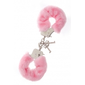 Металлические наручники с розовой меховой опушкой METAL HANDCUFF WITH PLUSH PINK - Dream Toys - купить с доставкой в Махачкале