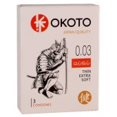 Тонкие презервативы OKOTO Thin Extra Soft - 3 шт. - Sitabella - купить с доставкой в Махачкале