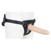 Пустотелый страпон Harness CLASSIC с бандажом - 19,5 см. - LOVETOY (А-Полимер) - купить с доставкой в Махачкале