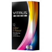Цветные ароматизированные презервативы VITALIS PREMIUM color   flavor - 12 шт. - Vitalis - купить с доставкой в Махачкале