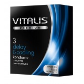 Презервативы VITALIS PREMIUM delay   cooling с охлаждающим эффектом - 3 шт. - Vitalis - купить с доставкой в Махачкале