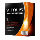 Презервативы VITALIS PREMIUM stimulation   warming с согревающим эффектом - 3 шт. - Vitalis - купить с доставкой в Махачкале