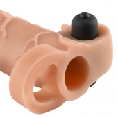 Телесная вибронасадка с кольцом Vibrating Real Feel 2 Extension - 16 см. - Pipedream - в Махачкале купить с доставкой
