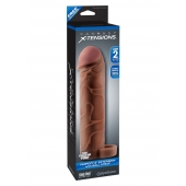 Коричневая насадка с кольцом Perfect 2 Extension with Ball Strap - 19 см. - Pipedream - в Махачкале купить с доставкой