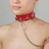 Красный ошейник из натуральной кожи - Sitabella - купить с доставкой в Махачкале