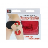 Металлические наручники с красной меховой опушкой METAL HANDCUFF WITH PLUSH RED - Dream Toys - купить с доставкой в Махачкале