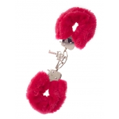 Металлические наручники с красной меховой опушкой METAL HANDCUFF WITH PLUSH RED - Dream Toys - купить с доставкой в Махачкале