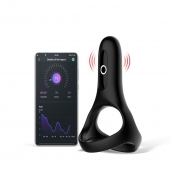 Черное виброкольцо Magic Motion Rise с подхватом мошонки - Magic Motion - в Махачкале купить с доставкой