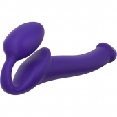 Фиолетовый безремневой страпон Silicone Bendable Strap-On - size S - Strap-on-me - купить с доставкой в Махачкале