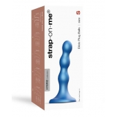 Голубая насадка Strap-On-Me Dildo Plug Balls size S - Strap-on-me - купить с доставкой в Махачкале