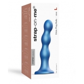 Голубая насадка Strap-On-Me Dildo Plug Balls size L - Strap-on-me - купить с доставкой в Махачкале