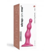 Розовая насадка Strap-On-Me Dildo Plug Beads size S - Strap-on-me - купить с доставкой в Махачкале