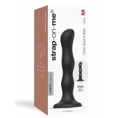 Черная насадка Strap-On-Me Dildo Geisha Balls size M - Strap-on-me - купить с доставкой в Махачкале