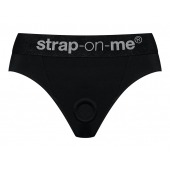 Черные трусики для насадок Heroine Lingerie Harness - size S - Strap-on-me - купить с доставкой в Махачкале