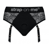 Черные трусики для насадок Diva Lingerie Harness - size S - Strap-on-me - купить с доставкой в Махачкале