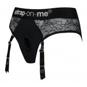 Черные трусики для насадок Diva Lingerie Harness - size M - Strap-on-me - купить с доставкой в Махачкале