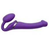 Фиолетовый безремневой вибрострапон Vibrating Bendable Strap-On - size L - Strap-on-me - купить с доставкой в Махачкале