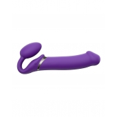 Фиолетовый безремневой вибрострапон Silicone Bendable Strap-On - size XL - Strap-on-me - купить с доставкой в Махачкале