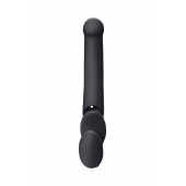 Черный безремневой вибрострапон Silicone Bendable Strap-On - size XL - Strap-on-me - купить с доставкой в Махачкале