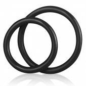 Набор из двух черных силиконовых колец разного диаметра SILICONE COCK RING SET - BlueLine - в Махачкале купить с доставкой