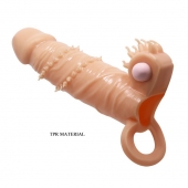 Телесная удлиняющая вибронасадка Penis Sleeve Connor - 17 см. - Baile - в Махачкале купить с доставкой