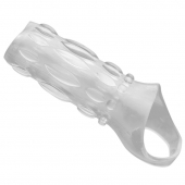 Насадка на пенис с кольцом для мошонки Clear Sensations Enhancer Sex Sleeve - 11,5 см. - XR Brands - в Махачкале купить с доставкой